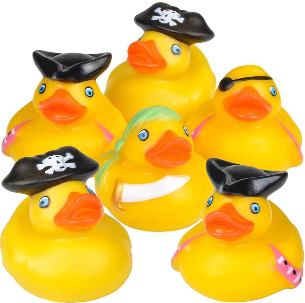 St. Patrick's Pirate Rubber Duck Toy Duckies for Kids, Bath Birthday Projects Gifts Baby Showers Classroom Summer Beach and Pool Activity Party Favors, 2" (6-Pack) Product Image